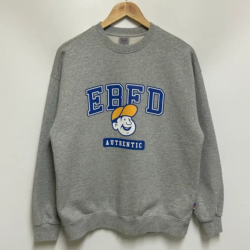[BUNJANG] EBFD Bets Authentic Sweatshirt (Grey, Cotton Blend) / [남여공용-95]이벳필드 베츠 어센틱 맨투맨