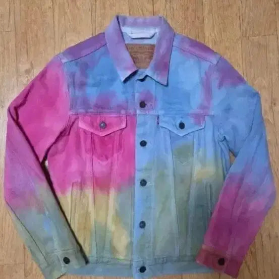 [BUNJANG] Levi's Tie-Dye Denim Trucker Jacket Pastel Premium / (새상품급 정품/백화점판) 리바이스 타이 다이 데님 트러커 파스텔 프리미엄 청자켓, 95, 남녀공용