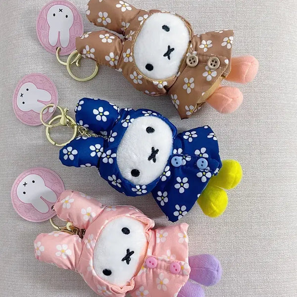 [BUNJANG] Miffy Doll Keychain Flower Raincoat Set / 미피 인형 키링 꽃무늬 우비 3종 세트