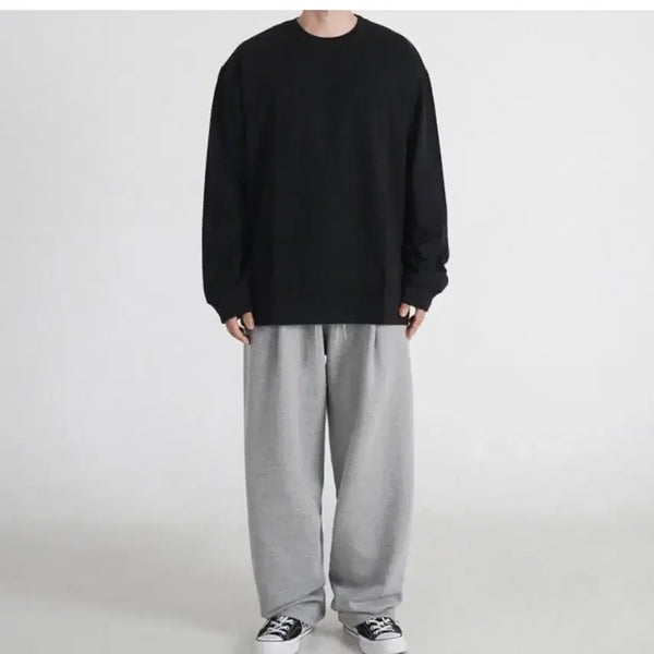 [BUNJANG] Lokud One-Tuck Sweatpants L Grey + Black / 로커드 원턱 스웻팬츠 L 그레이+블랙