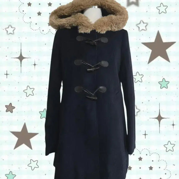 [BUNJANG] Cecil McBee Navy Duffle Coat / 정품 세실맥비 네이비 떡볶이 퍼코트 라떼갸루 갸루 모리걸 아오이유우 엑시즈팜 리즈리사 일본빈티지