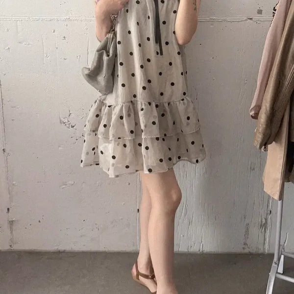 [BUNJANG] Vintage Polka Dot Blouse Dress / 빈티지 도트 블라우스원피스