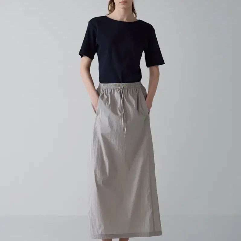 [BUNJANG] Facade Pattern Essential Banding Long Skirt / 파사드패턴 에센셜 밴딩 스커트