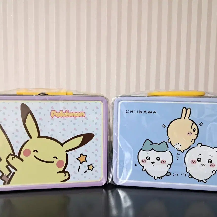 [BUNJANG] Pokemon Ditto Pikachu Storage Pouch Tin Case & Chiikawa Usagi Hachiware Picnic Lunch Box / 포켓몬 메타몽 피카츄 보관 파우치 틴케이스 / 치이카와 우사기 하치와레피크닉 런치 박스