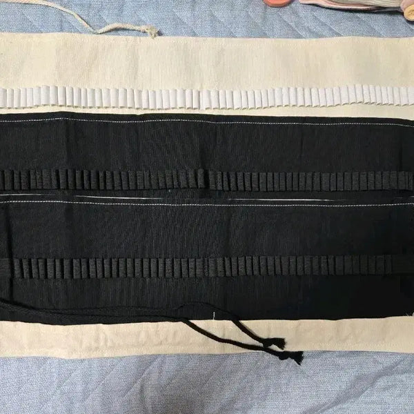 [BUNJANG] Large Capacity Canvas Roll Pencil Case Set (2x 72-Slot, 1x 48-Slot Bundle) / 대용량 캔버스 롤 연필파우치 색연필 케이스 (72칸 2개 + 48칸 1개 일괄)