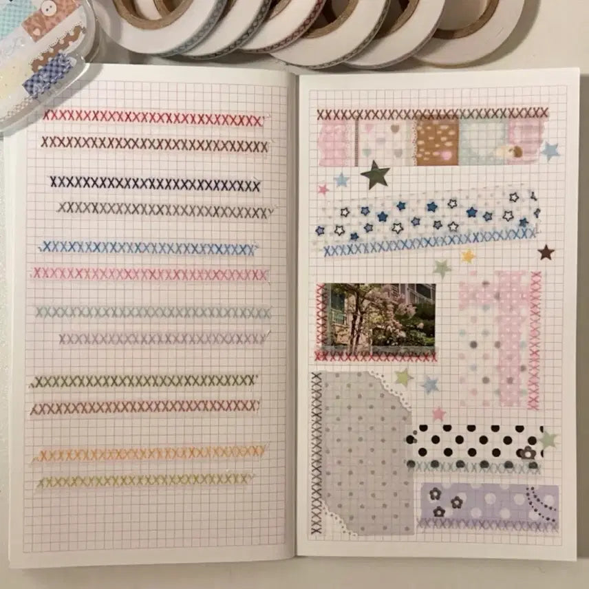 [BUNJANG] Way to Fetch Mini Stitch Mix Masking Tape Set (6 Types) / 웨이투페치 미니 스티치 믹스 마스킹테이프 6종 세트 띵 소분