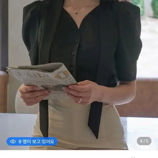[BUNJANG] Floeum Nostalgia Scarf Puff Blouse Black / 플로움 노스텔지아 스카프 블랙 타이 퍼프 블라우스