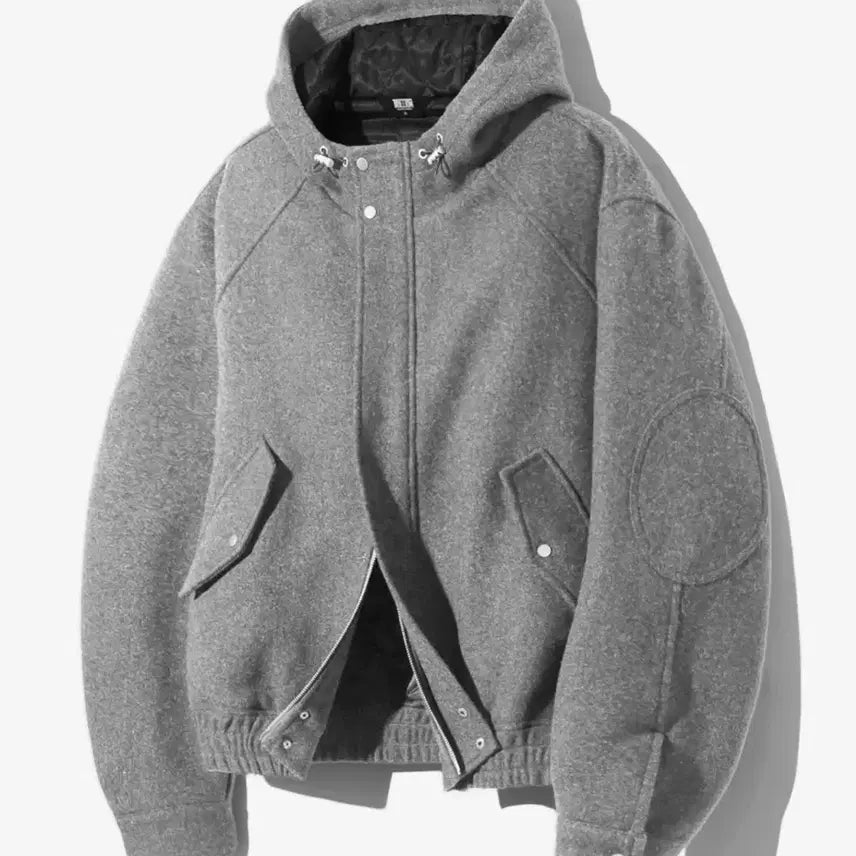 [BUNJANG] Trillion Harrington Hooded Jacket Mélange M / 트릴리온 해링턴 후드 자켓 멜란지 m