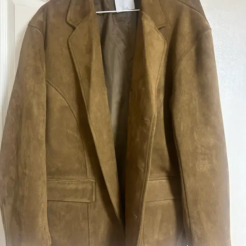 [BUNJANG] Brown Suede Short Coat Jacket / 브라운 자켓/브라운 코트/숏코트