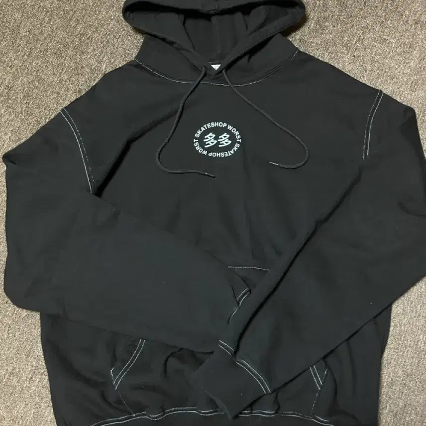 [BUNJANG] Dada x Worst All Over Hoodie Black Size 2 / 다다 x 워스트 올리 후드 블랙 2
