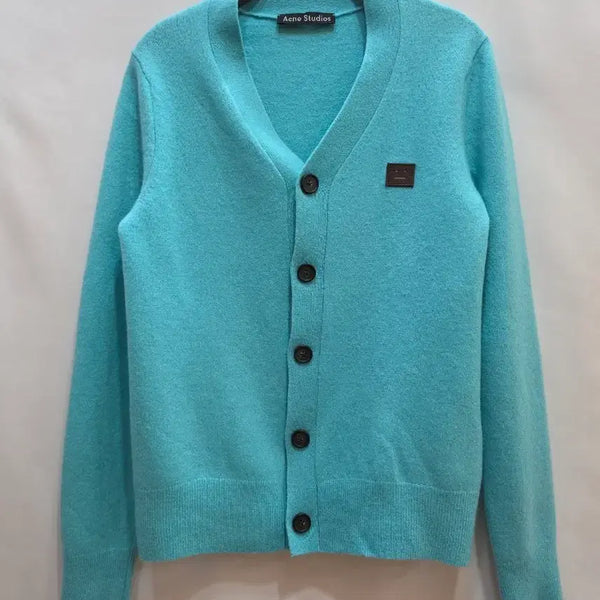 [BUNJANG] Acne Studios Mint Wool V-Neck Cardigan / (정품)아크네 스튜디오 민트색 울 가디건
