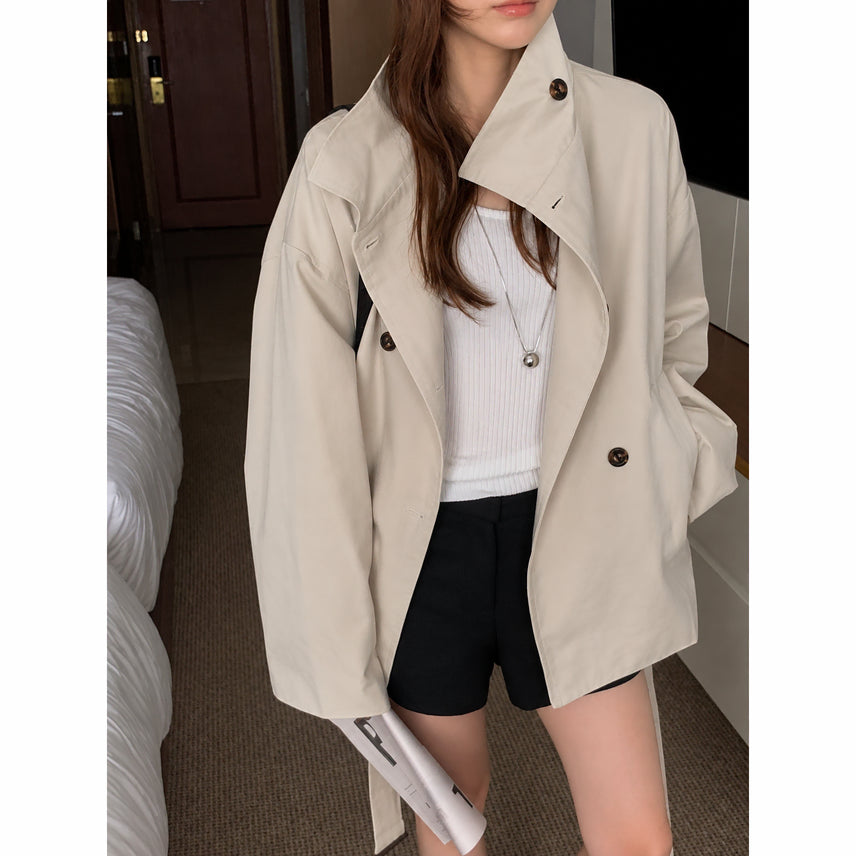 [BUNJANG] High Neck Short Trench Coat / (새상품) 9657. 하이넥 숏 트렌치코트