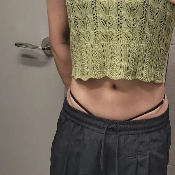 [BUNJANG] Olive Knit Tank Top / 착샷) 올리브 니트 나시