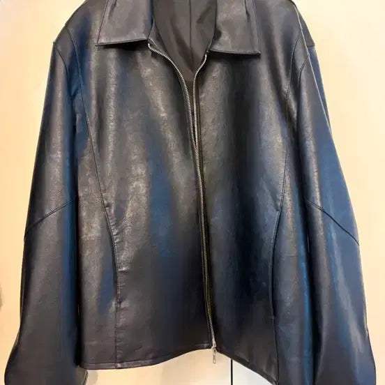 [BUNJANG] Drawfit Black Leather Jacket / 드로우핏 블랙 레더 자켓