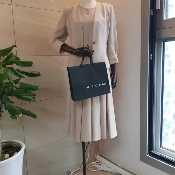 [BUNJANG] MICHAA Summer Dress and Jacket Set (Size 55) / 하객룩 출근룩 정장  미샤 썸머 원피스 자켓 세트