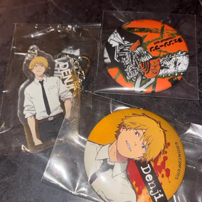 [BUNJANG] Chainsaw Man Denji & Reze Arc Can Badge & Keyring Bundle Set / 체인소맨 덴지 레제편 캔뱃지 키링 일괄