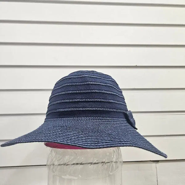[BUNJANG] Navy Ribbon Detail Straw Fedora Hat / 네이비 리본장식  왕골짜임  페도라/보물찾기천사
