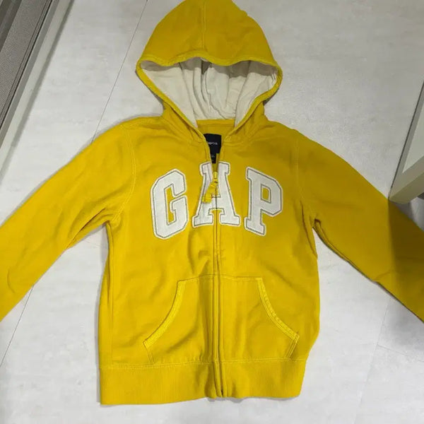 [BUNJANG] GAP Logo Hooded Zip-Up Yellow / GAP 로고 후드 집업 옐로우