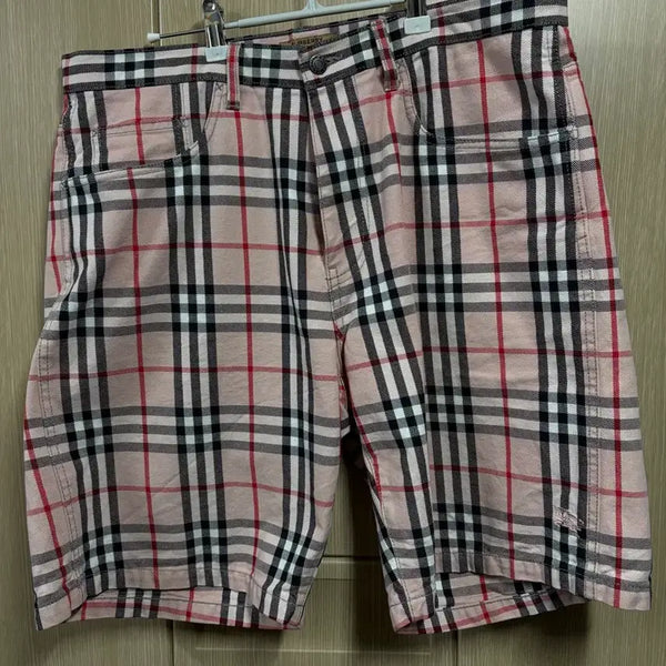 [BUNJANG] Supreme x Burberry Check Pattern Shorts Pink / (34) 슈프림 x 버버리 쇼츠 핑크