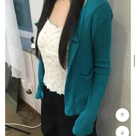 [BUNJANG] Green Cardigan / 가디건 청록색