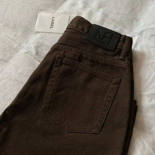 [BUNJANG] Label Archive Brown Straight Cotton Pants / [4] 라벨아카이브 브라운 스트레이트 코튼 팬츠