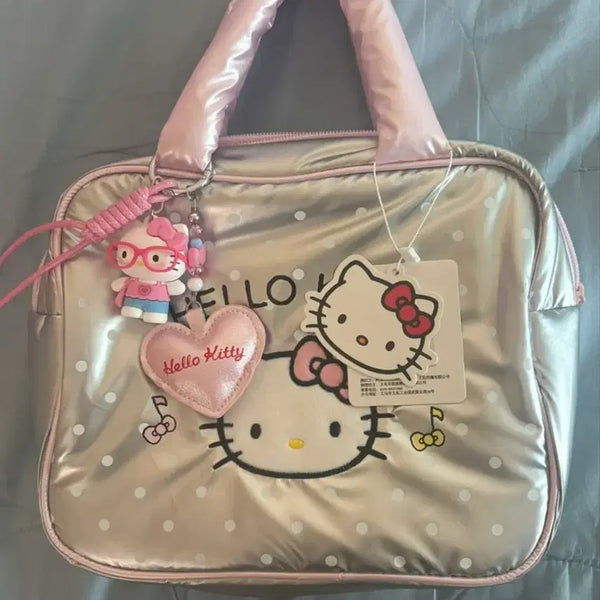 [BUNJANG] Hello Kitty Silver Pouch with Keychain Set / 키티 실버 파우치 + 키링도 함께 드려요