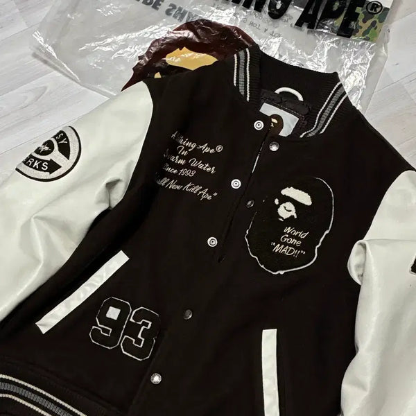 [BUNJANG] BAPE Varsity Brown Jacket / 베이프 바시티 브라운