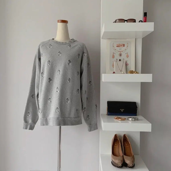 [BUNJANG] Opening Ceremony Embroidered Pattern Sweatshirt (Size M) / [M] 오프닝세레모니 자수 패턴 스웨트셔츠