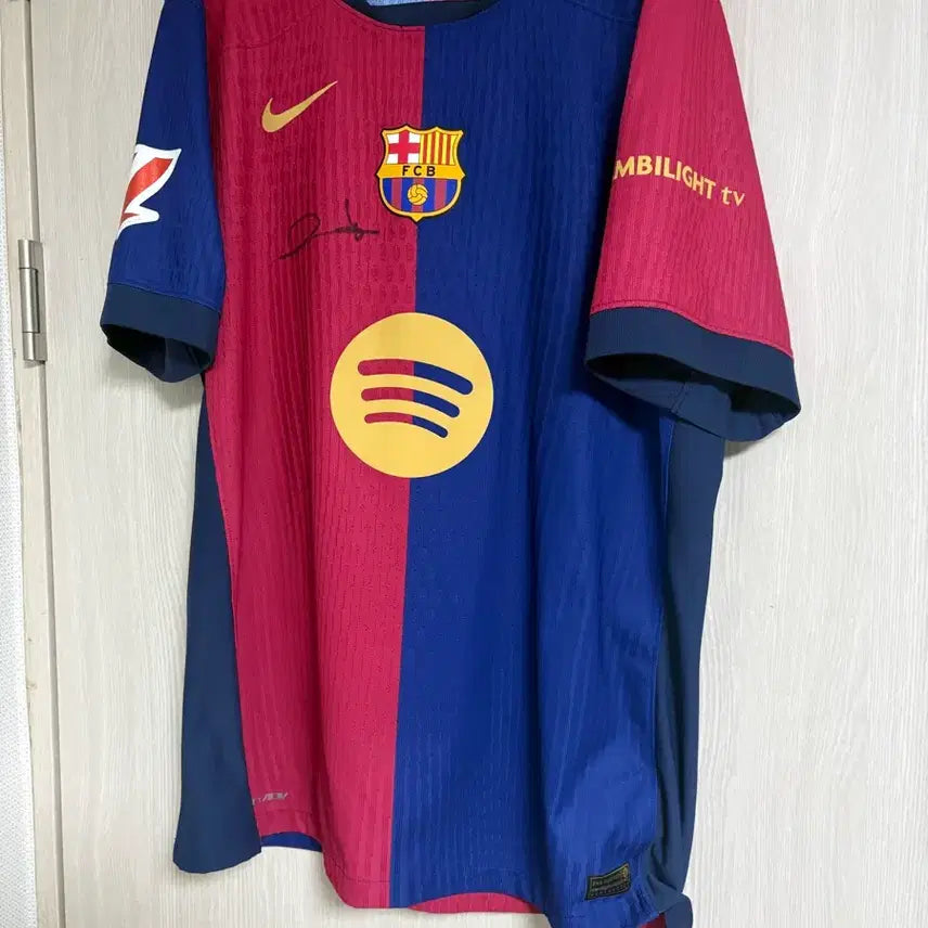 [BUNJANG] FC Barcelona 2024-25 Authentic Gavi Signed Laporta Jersey (L) / 24-25홈 바르셀로나 어센틱 신스폰 라포르타 회장 싸인, 가비 유니폼