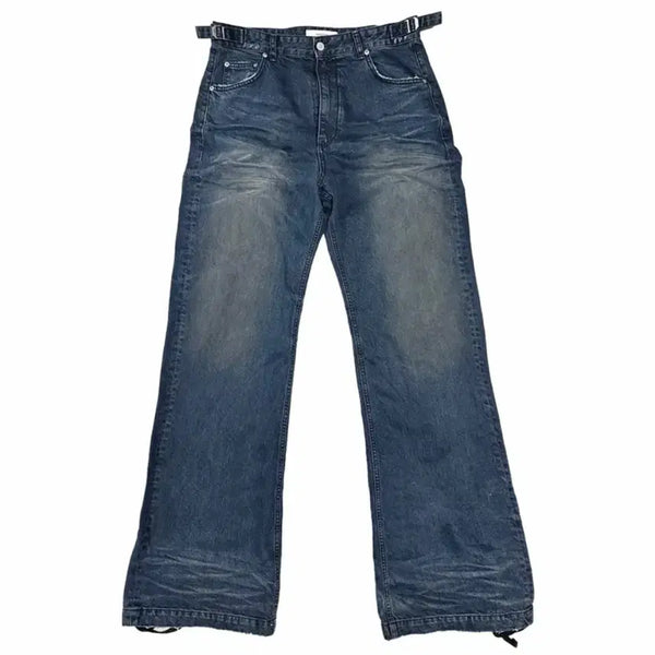 [BUNJANG] Nonnode Gen Dirty Oil Washed Denim Pants Blue / (3) 논노드 젠 더티 오일 워시드 데님 팬츠 블루