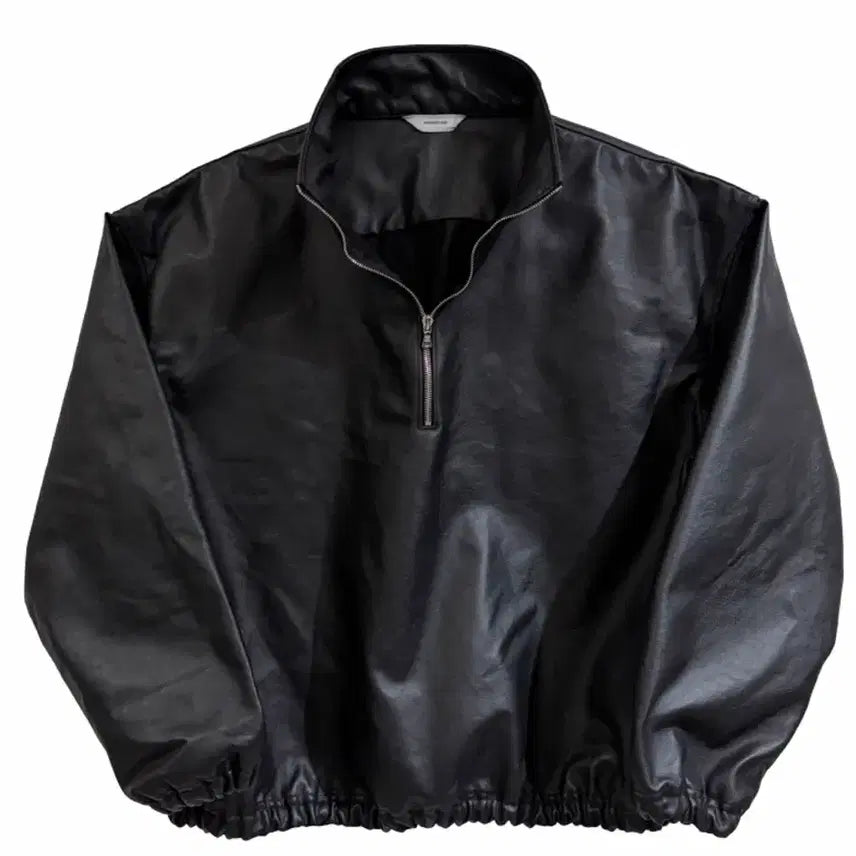 [BUNJANG] Nonnode Half Zip Coated Denim Black / (2) 논노드 하프 집 코티드 데님 블랙