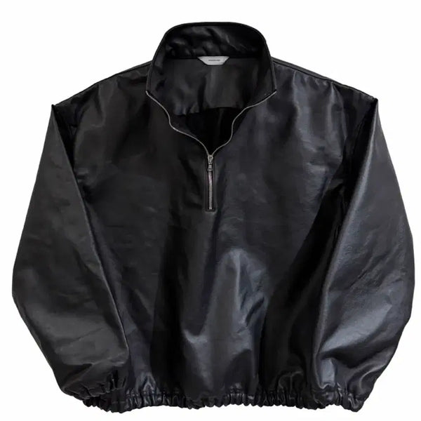 [BUNJANG] Nonnode Half Zip Coated Denim Black / (2) 논노드 하프 집 코티드 데님 블랙
