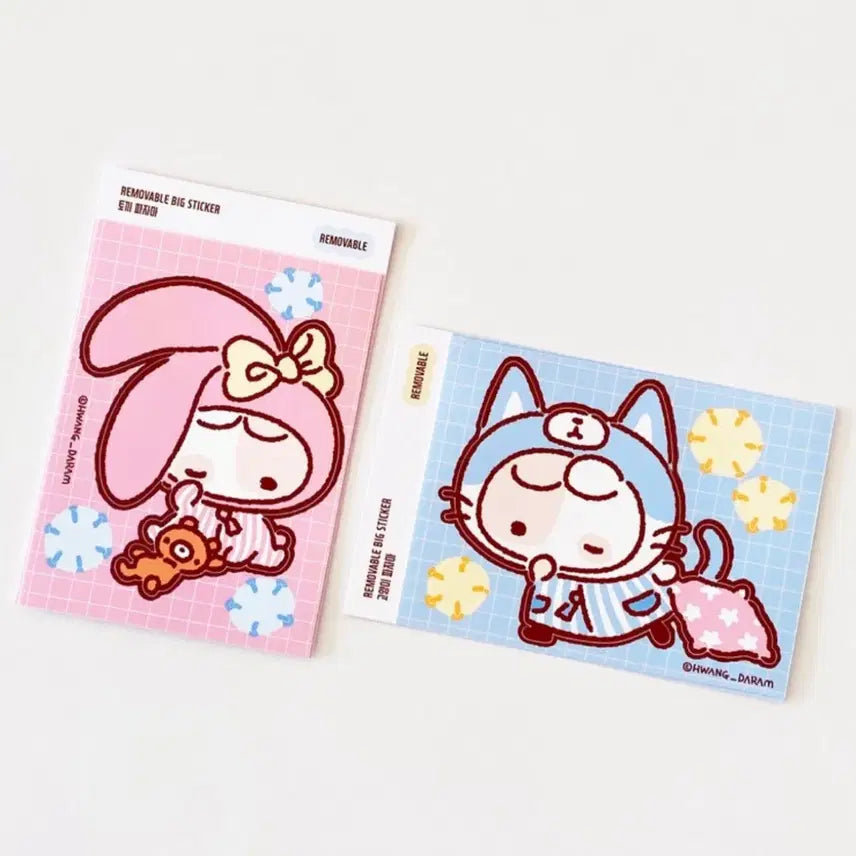 [BUNJANG] Hwangdaram Animal Pajama Big Removable Sticker / 황다람 동물 파자마 빅 리무버블 스티커