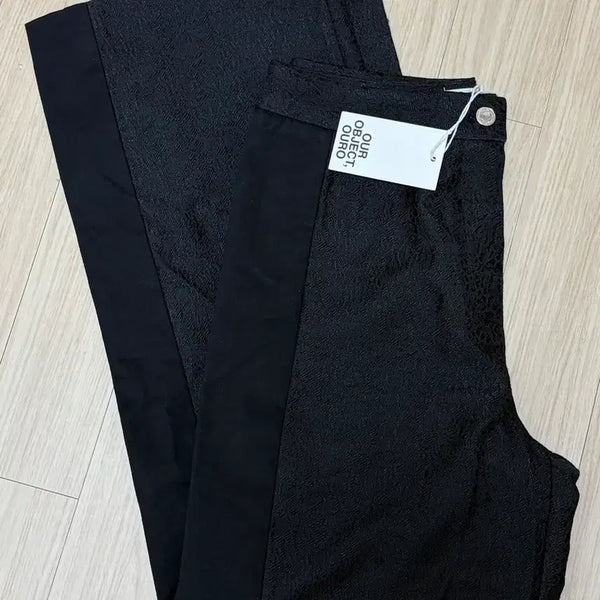[BUNJANG] OURO Black Pattern Wide Pants M (New) / OURO 아우로 블랙 패턴 와이드 팬츠 M (새상품)