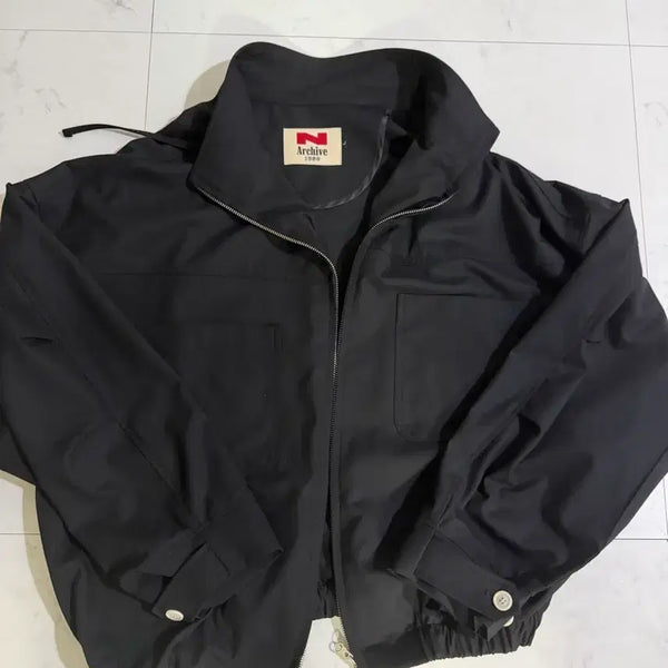 [BUNJANG] Beyond Closet Luxe Blend Fabric Utility Blouson Black L Size / 비욘드 클로젯 럭스 블렌드 페브릭 유틸리티 블루종 블랙 L 사이즈