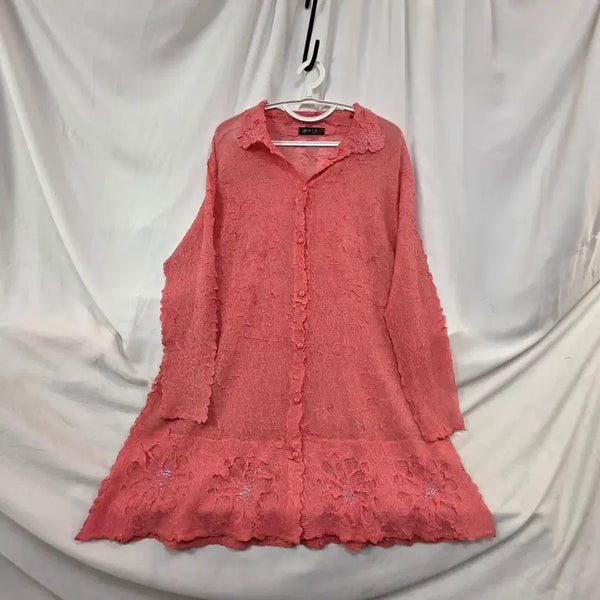 [BUNJANG] Park Juhee Carnation Pattern Long Cardigan / 박주희 카네이션 패턴 롱 가디건F
