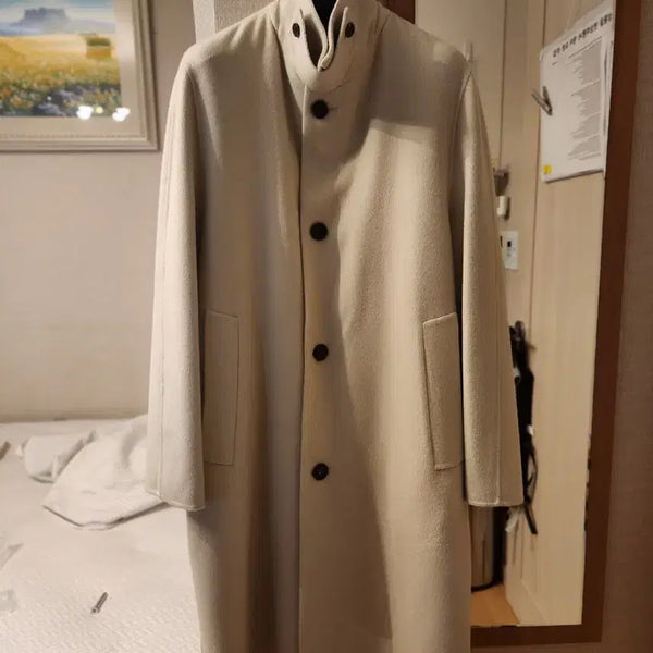 [BUNJANG] Solid Homme Wool Cashmere Blend Coat Beige (Size 48) / 새상품) 솔리드 옴므 코트 베이지(울 70, 캐시미어30)(48)