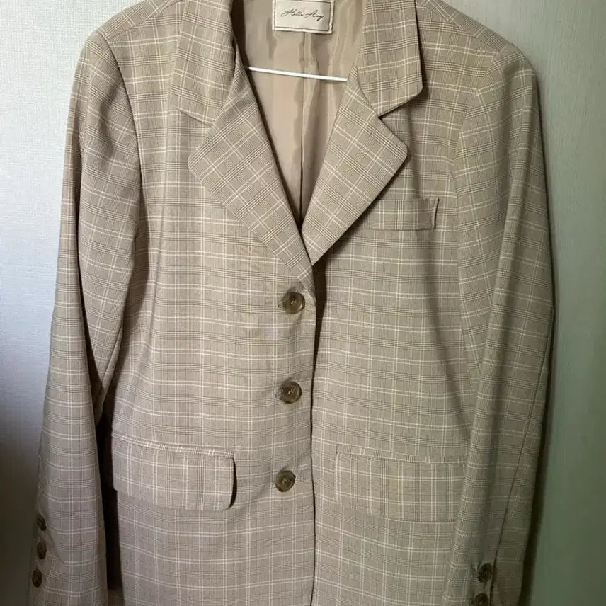 [BUNJANG] Check Pattern Jacket Beige / 체크 패턴 자켓 베이지