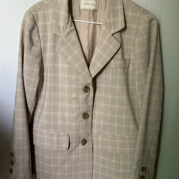 [BUNJANG] Check Pattern Jacket Beige / 체크 패턴 자켓 베이지
