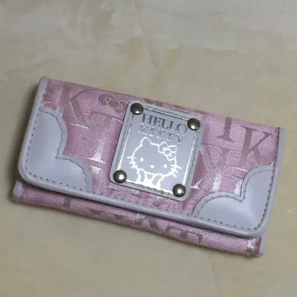[BUNJANG] Hello Kitty Monogram Wallet Key Holder Pink / 레어) 고전 헬로키티 모노그램 지갑 키홀더 핑크 갸루