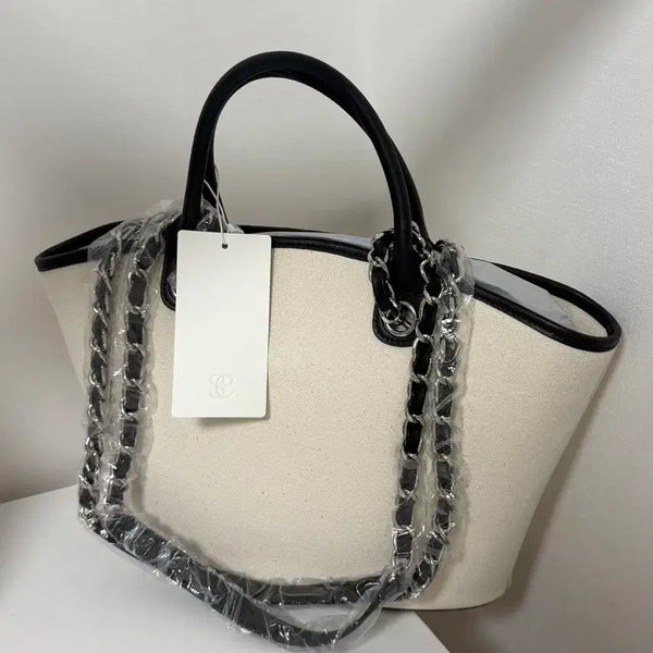 [BUNJANG] Sie Garden Canvas Chain Bag Beige / 시에sie 가든 캔버스 체인백 베이지 새상품