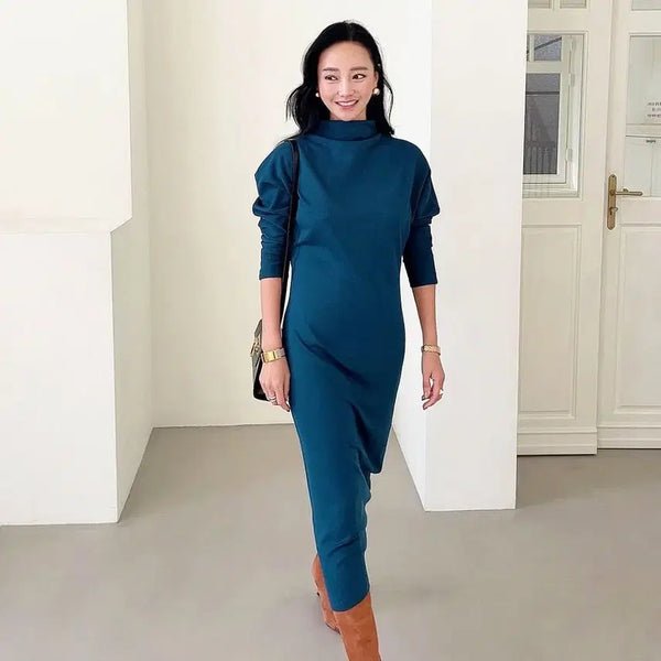 [BUNJANG] KAYLEE Dolman Mock Neck Dress - Blue / 케이리(KAYLEE) 돌먼 모크넥원피스 55 새상품