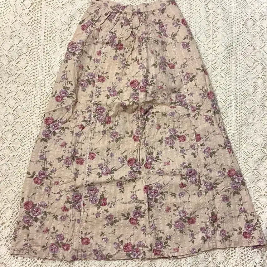 [BUNJANG] Vintage Floral Pattern Skirt / 빈티지 플라워 패턴 스커트