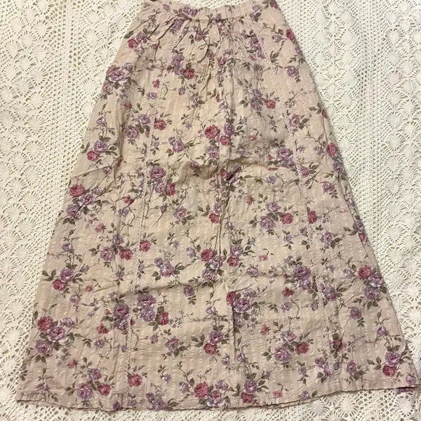 [BUNJANG] Vintage Floral Pattern Skirt / 빈티지 플라워 패턴 스커트