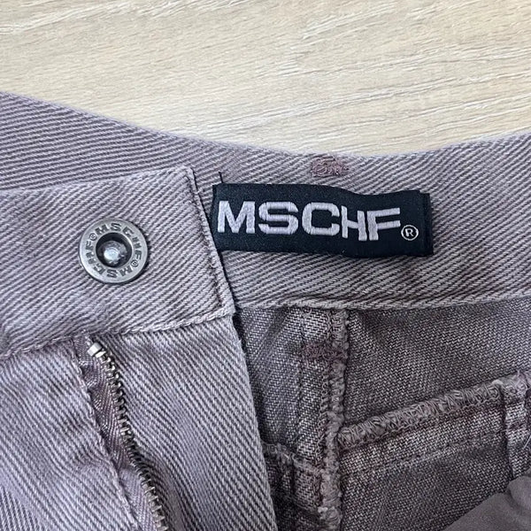 [BUNJANG] MSCHF Khaki Denim Bermuda Shorts / MSCHF 카키색 데님 반바지 미스치프 버뮤다 팬츠 로즈브라운
