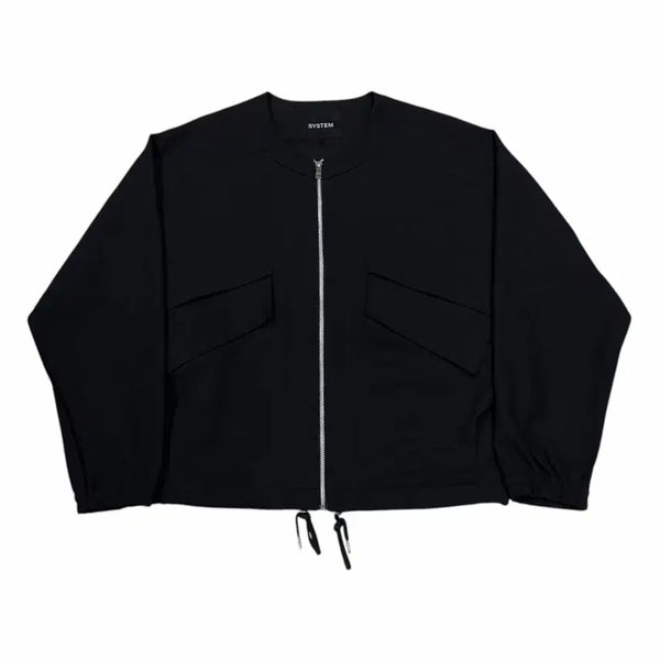 [BUNJANG] System 23SS Collarless Pocket Zip-up Jacket Black M (95) / 23SS 시스템 논카라 포켓 집업 자켓 블랙 M 95