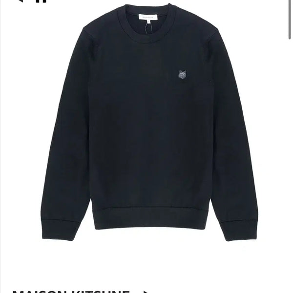 [BUNJANG] Maison Kitsuné Fox Head Patch Regular Knit Black / 메종키츠네 폭스헤드 패치 레귤러 니트 블랙