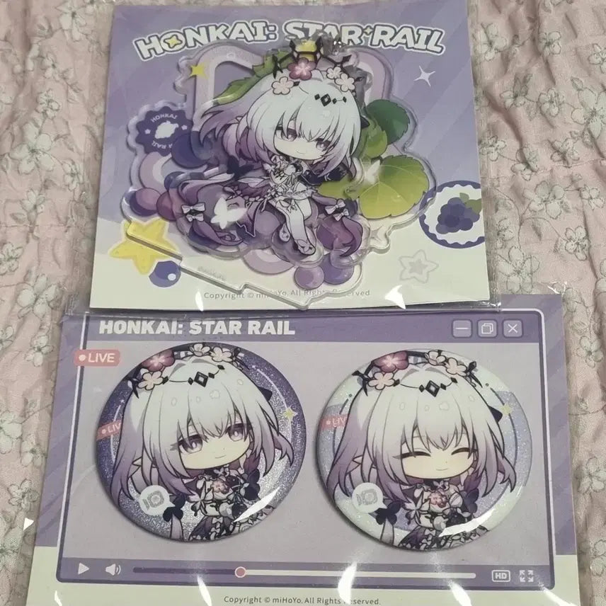 [BUNJANG] Honkai Star Rail Fruit Summer Series Castoris Acrylic Stand/Keyring & Badge Set / 붕괴 스타레일 과일 여름 시리즈 카스토리스 아크릴&뱃지
