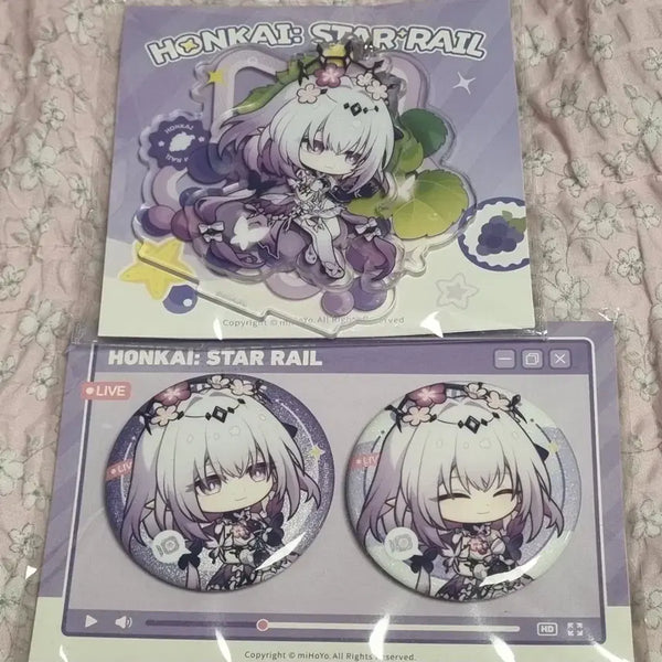 [BUNJANG] Honkai Star Rail Fruit Summer Series Castoris Acrylic Stand/Keyring & Badge Set / 붕괴 스타레일 과일 여름 시리즈 카스토리스 아크릴&뱃지