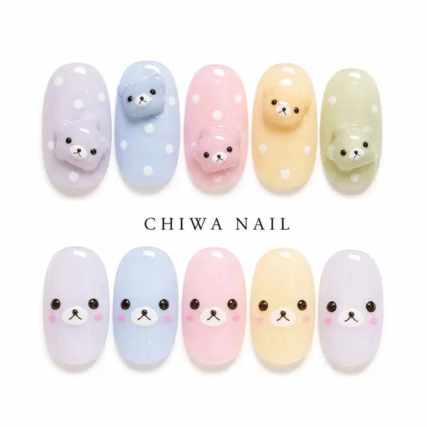 [BUNJANG] Pastel Mamegoma Handmade Nail Tips / 주문제작 파스텔 마메고마 엠보 수제 네일팁